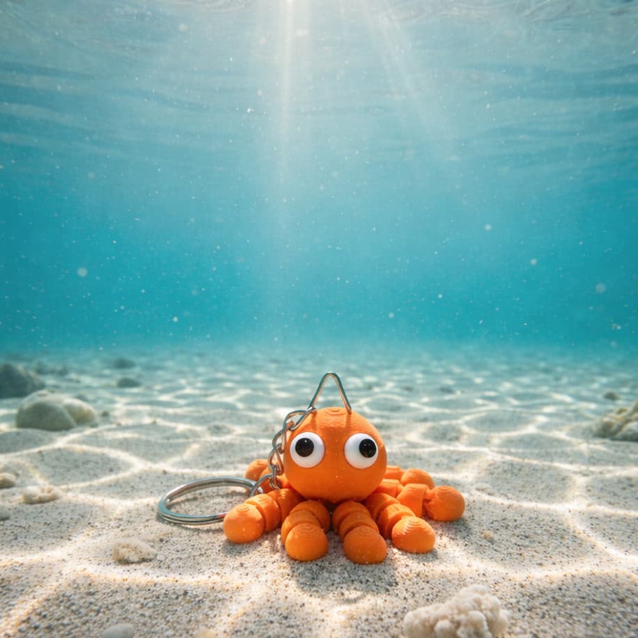 Hareketli Ahtapot Anahtarlık - Anahtarlık